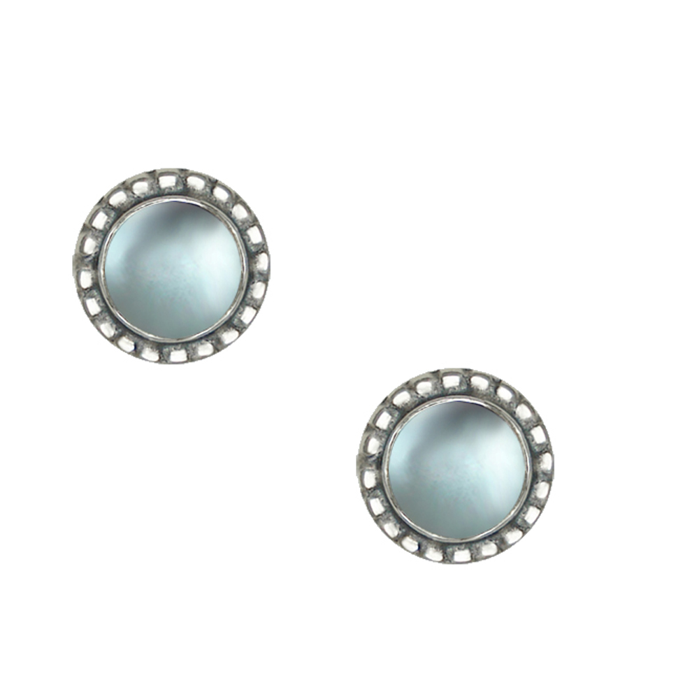 Sterling Silver Small Blue Topaz Post Stud Earrings
